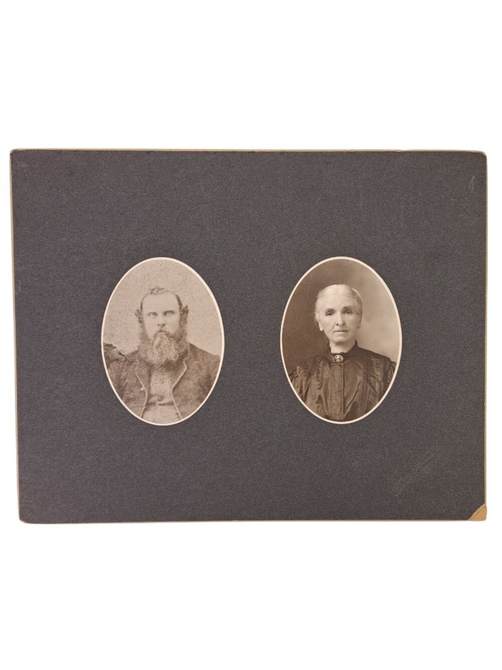 Antique Cabinet Card Photo Man Woman Forney Studio 8 x 9.75 Alex Catherine 1800s